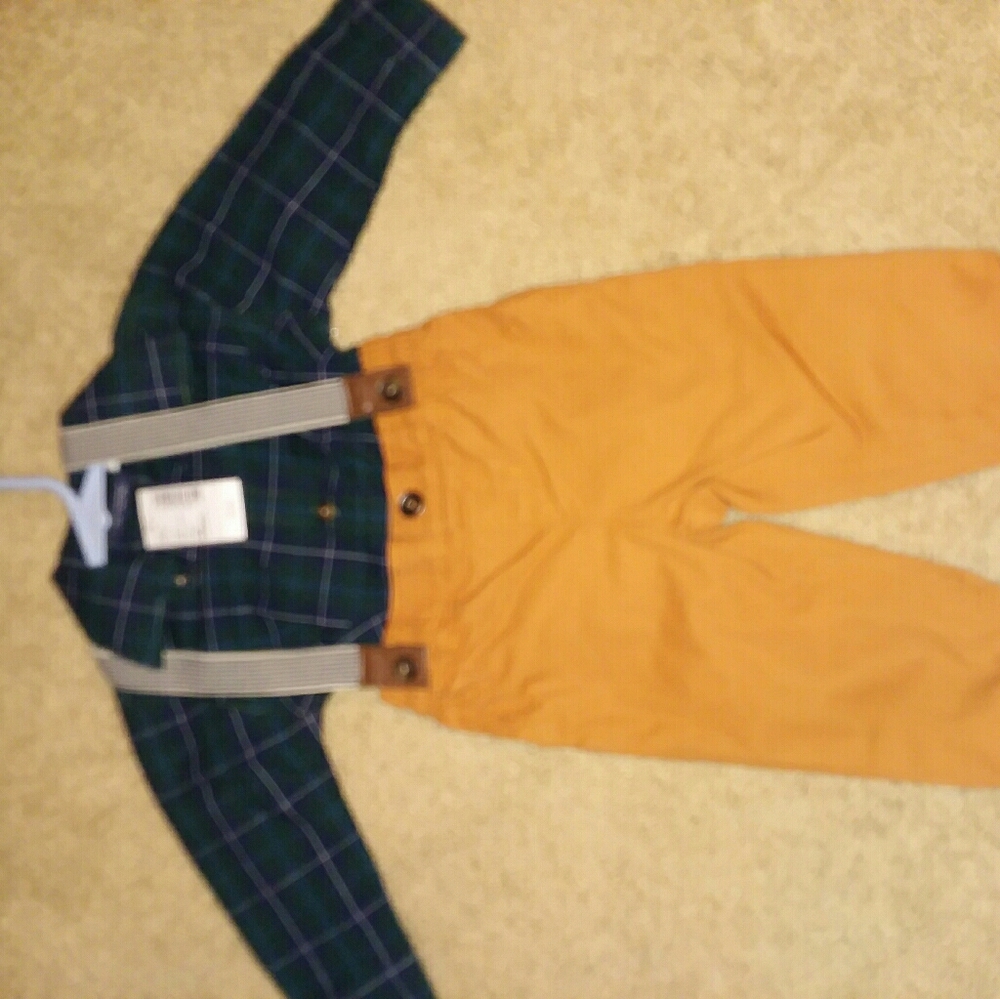 Infants Children's Place suspender outfit. New wit